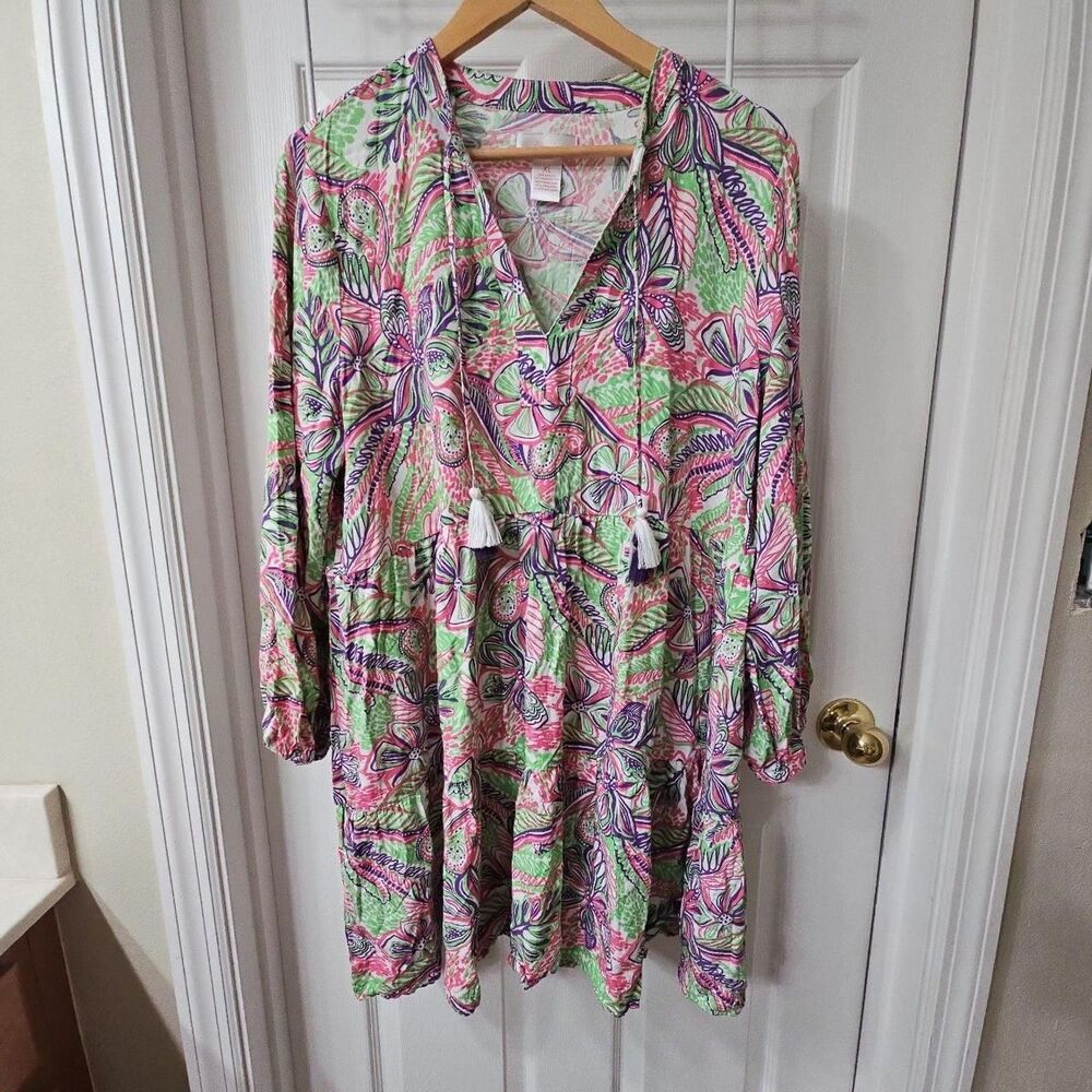 Stella Parker Women's Long Sleeve Tiered Mini Dress in Floral Print